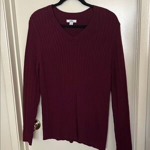 Croft & Barrow Maroon Cable Knit Sweater